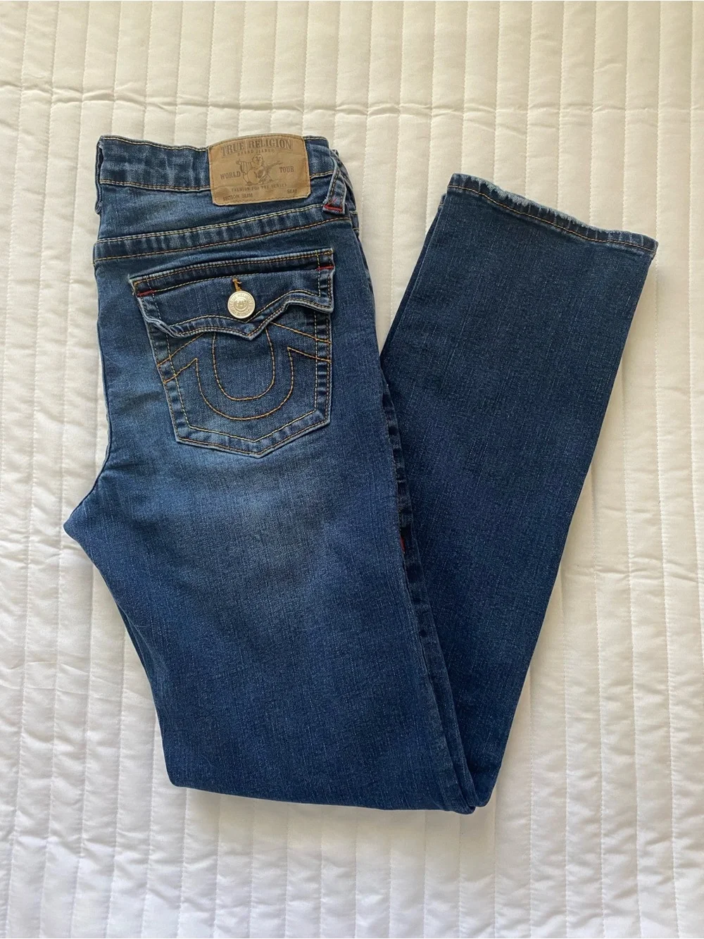 True Religion Boy’s Dark Blue Slim Straight Jeans